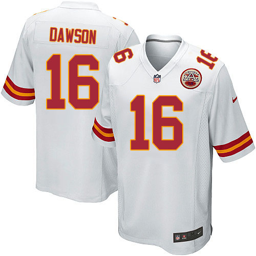 Men's Game Len Dawson Nike Jersey White Road - #16 NFL Kansas City Chiefs